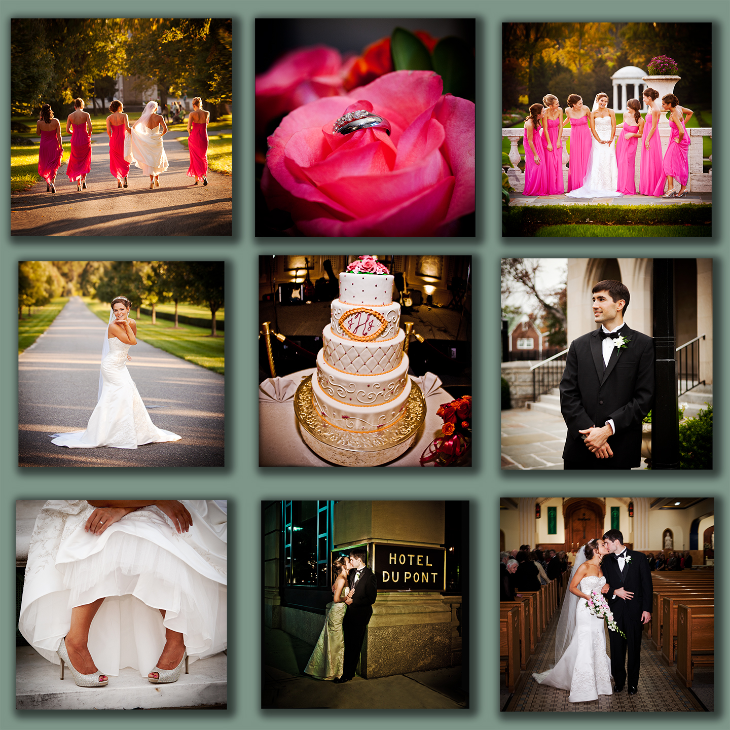 Wedding Wall Collage with 12" x 12" canvas wraps